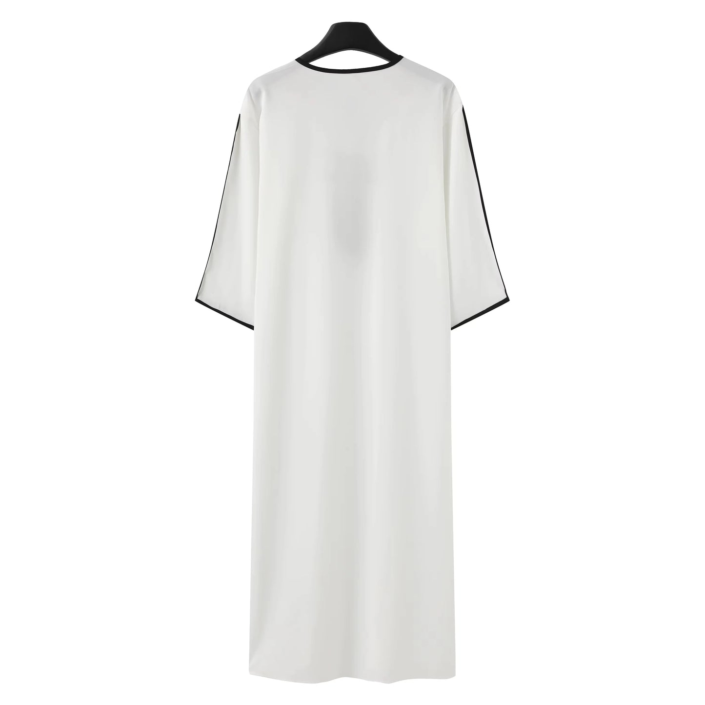 Moroccan style Muslim men's long robe white elegant exquisite embroidery men's long robe casual simple robe