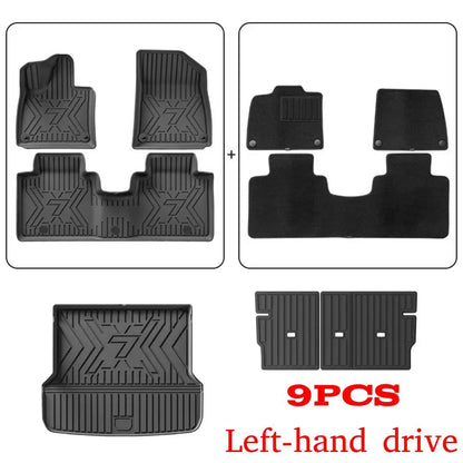 Car Floor Mats For 5 Seats Zeekr 7X 2024 2025 2026 All-Weather Cargo Liner Trunk Mat TPE Waterproof Floor Liner LHD  RHD