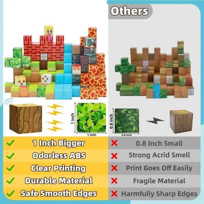 10-500PCS Magnetic Building Blocks Magnet Set Bricks Mini World STEM Construction DIY Educational Toys For Kids Birthday Gifts