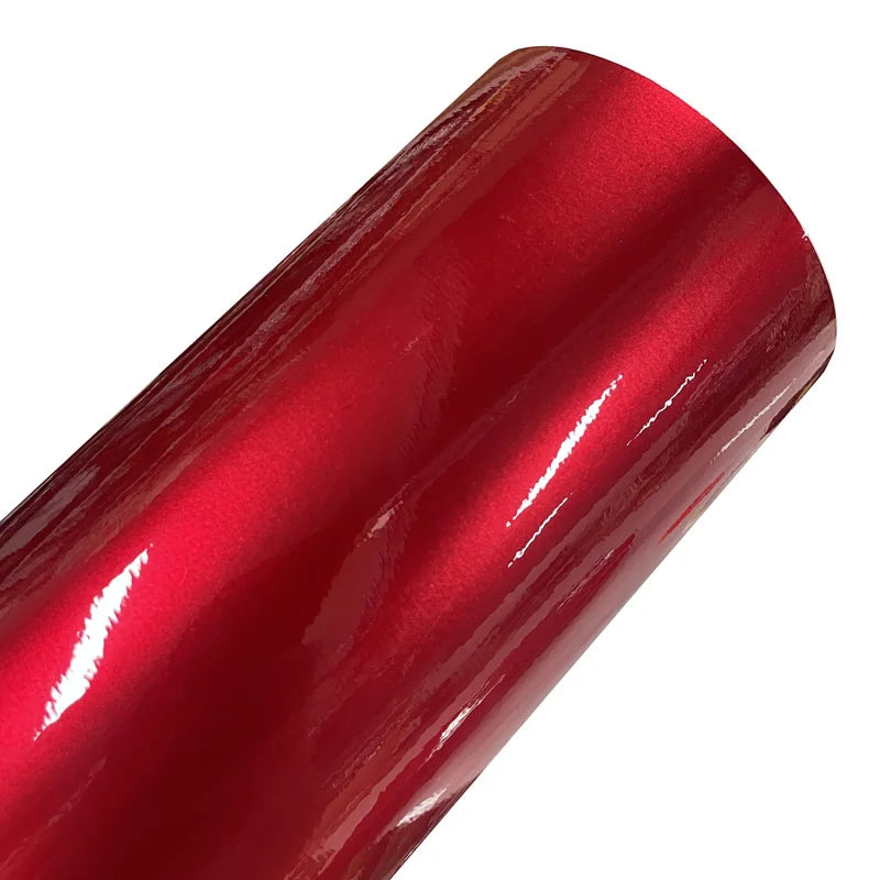 Premium Candy Metallic Gloss Metal Red Vinyl Wrap Adhesive Film Decal Car Wrapping Foil with Air Release Bubble