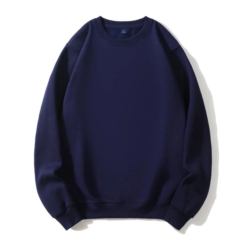Fashion 100%Cotton Round Neck Sweater with fleece Custom Logo Printed Personal Group Brand Embroidery Design Men and Women thick