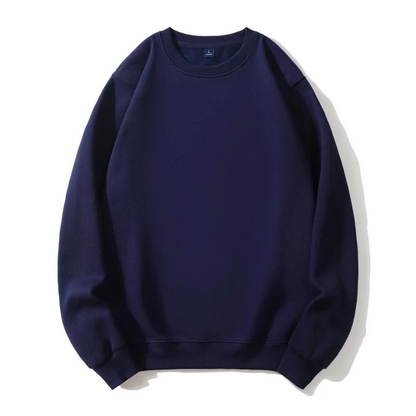 Fashion 100%Cotton Round Neck Sweater with fleece Custom Logo Printed Personal Group Brand Embroidery Design Men and Women thick