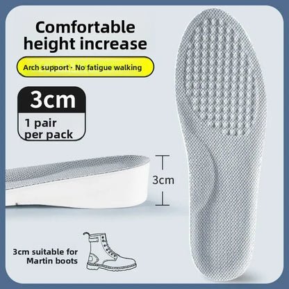 Elevated Insole Shoe Insert Hard Bottom Unisex Invisible 2cm Heightening Pad Comfortable All-Season Footwear Accessory