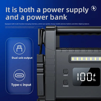 Emergency Power Supply for Car Jump Starter 12V Portable Battery Booster Pack for Dead Car Battery Emergency Starting Power