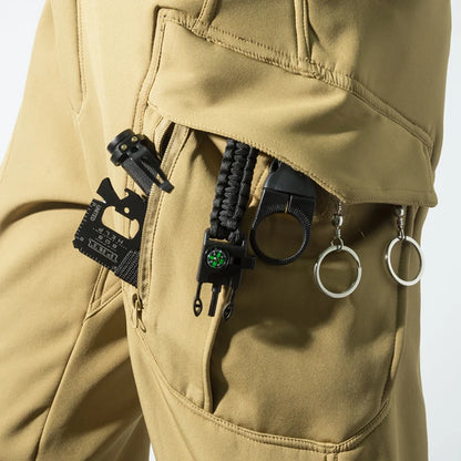 Tactical Military Men Winter Autumn Fleece Waterproof Cargo Pants Hiking Camping Softshell Climbing Casual Warm Combat Trousers