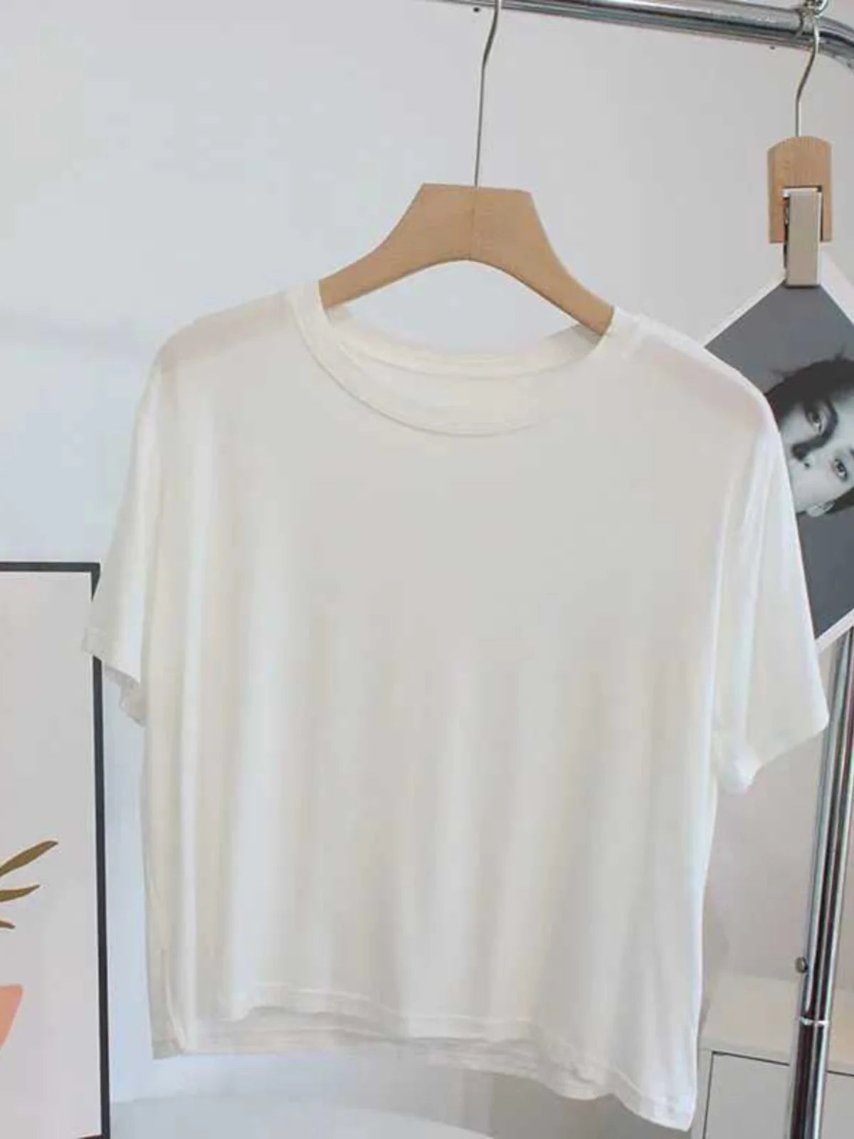 Ultra-Hand Feel Short Modal T-Shirt Women's  Summer 2025 Slimming round Neck Short Sleeve  Color Base Shirt