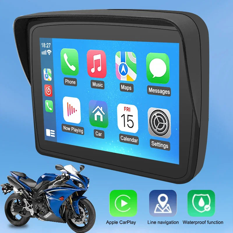 GPS Navigation Motorcycle GPS Waterproof IP67 GPS Nivigator with Carplay Display Motorcycle Wireless Android Auto GPS Navigator