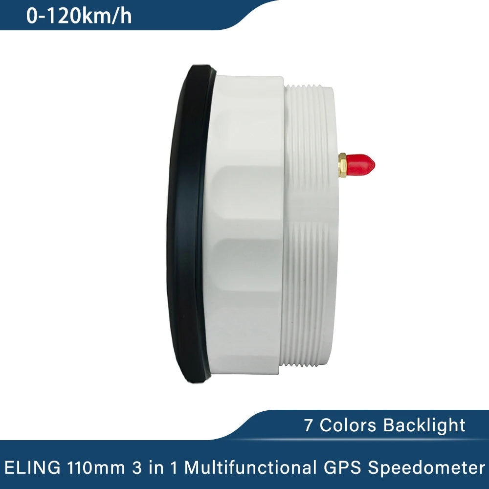 ELING 110mm 3 in 1 Multifunctional 120km/h 200MPH GPS Speedometer with Fuel Level Voltmeter 7 Colors Backlight for Car Universal