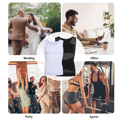 Men Body Toning Vest Slimming Body Shaper Corrective Posture Belly Control Compression Shirt Modeling Underwear Corset