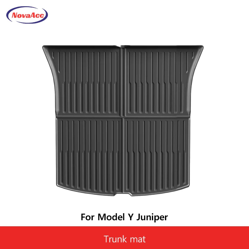 For Tesla Model Y Juniper 2025 2026 Trunk Mat TPE Waterproof Anti-Slip Anti-Scratch Integrated Cargo Liner Car Backrest Pad
