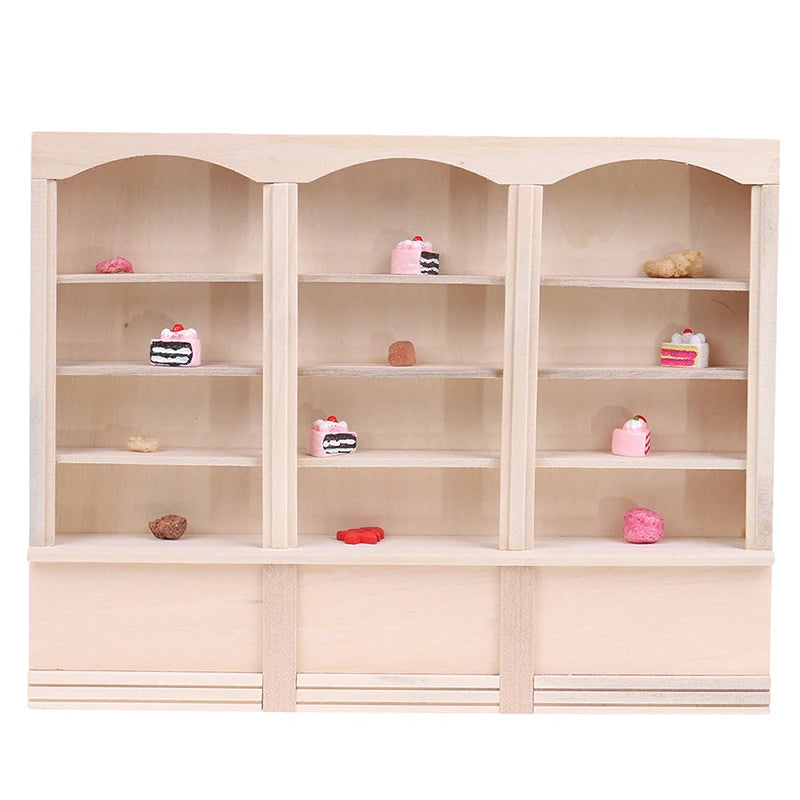 1:12 Dollhouse Miniature Bookcase Showcase Storage Cabinet Locker Display Cabinet Home Furniture Model Toy DollHouse Accessory