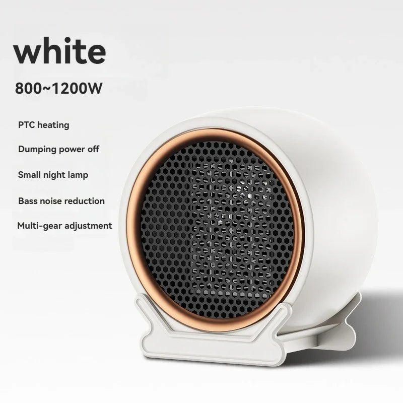 1200W Desktop Space Heater, PTC Fast Heating with 2-Speed Settings, Portable Electric Warm Air Blower for Home