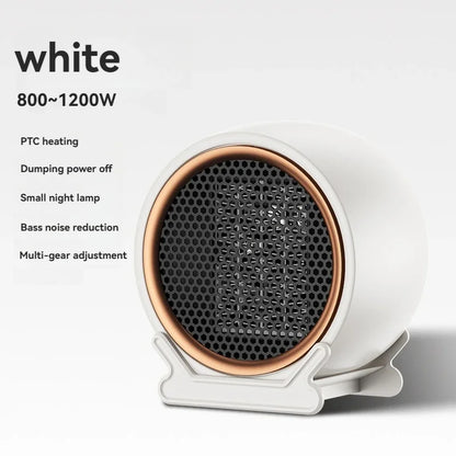 1200W Desktop Space Heater, PTC Fast Heating with 2-Speed Settings, Portable Electric Warm Air Blower for Home