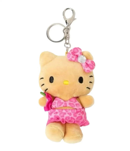 Cartoon JK Uniform Hello Kitty Y2K Gal Black Skin pink Leopard plush Doll Backpack Keychain Sanrio Stuffed  KT cat toys Pendant