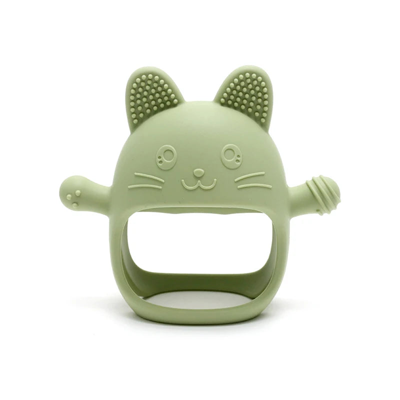 Anti-drop Wristband Baby Teether Silicone Bear Moon Star Teething Toy Non-slip Handheld Teether for Newborn Babies