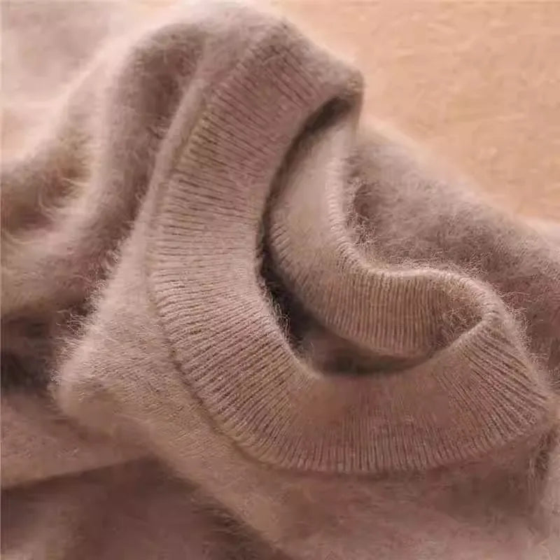 Men's 100% pure Mink Cashmere Sweater O-Neck Pullovers Knit Large Size Mink Sweater Winter New Tops Long Sleeve High-End Jumpers