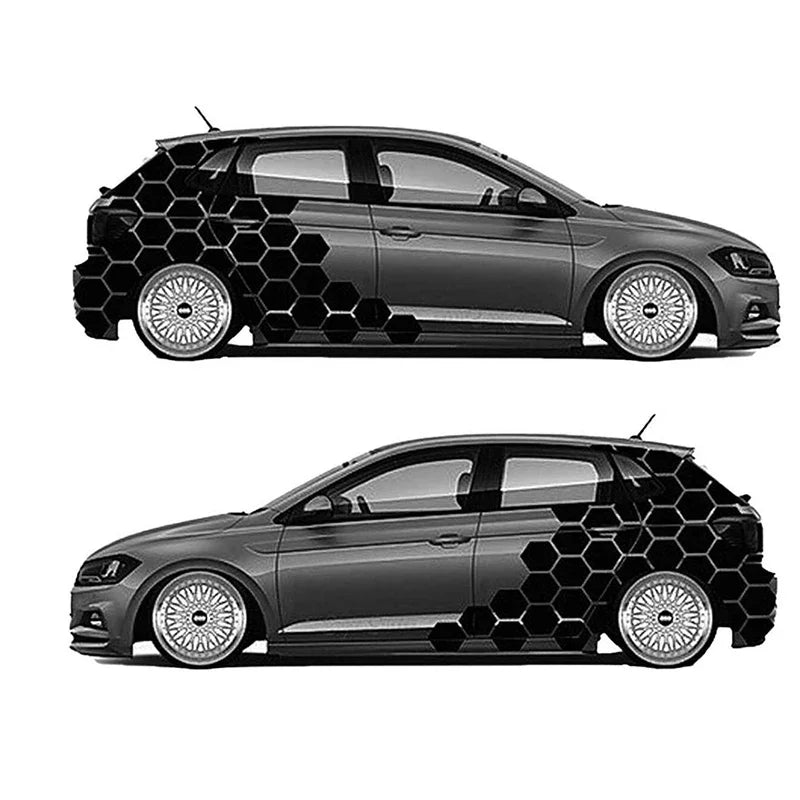 Honeycomb Side Door Back Sticker Fender Car Sticker Universal Hexagon Design Vinyl Stickers Decal Ade Kit