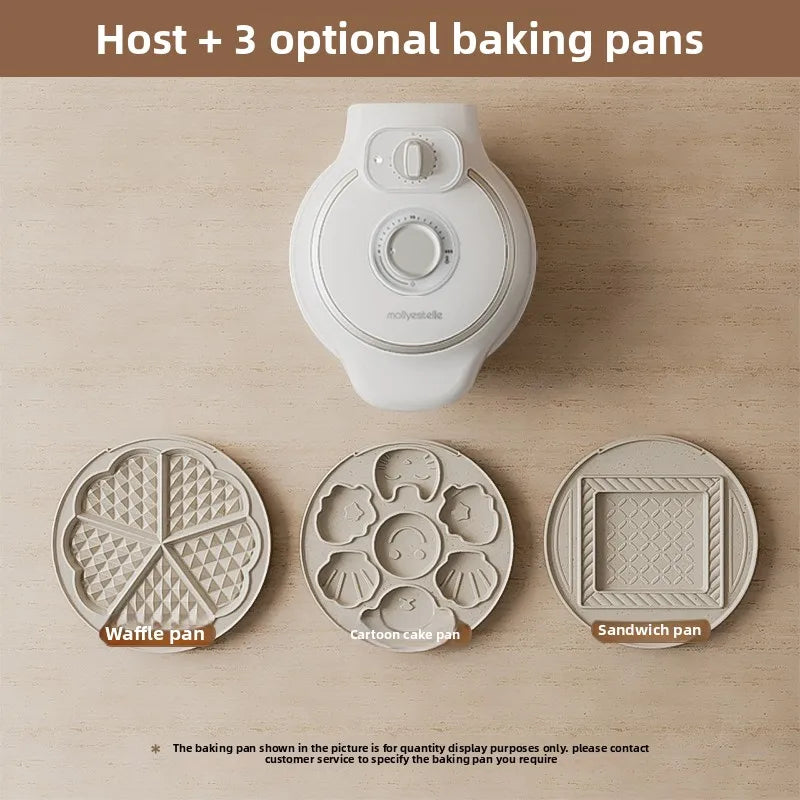 220V mollyestelle Electric Breakfast Maker for Egg Waffle Sandwich Pancake with Timer