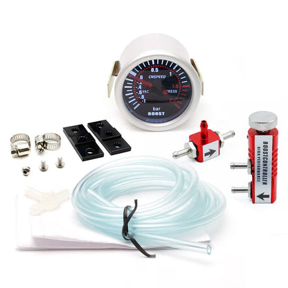 CNSPEED 2 "52mm Turbo Boost Gauge -1-2 Bar Car Smoke Len With Adjustable Auto Turbo Boost Controller Kit 1-30 PSI