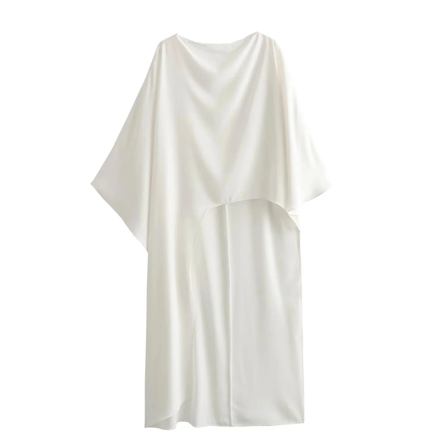 HH Women Asymmetrical Dress Solid Casual Loose Cape Style Long Dresses 2024 Woman Elegant Evening Dress vestido