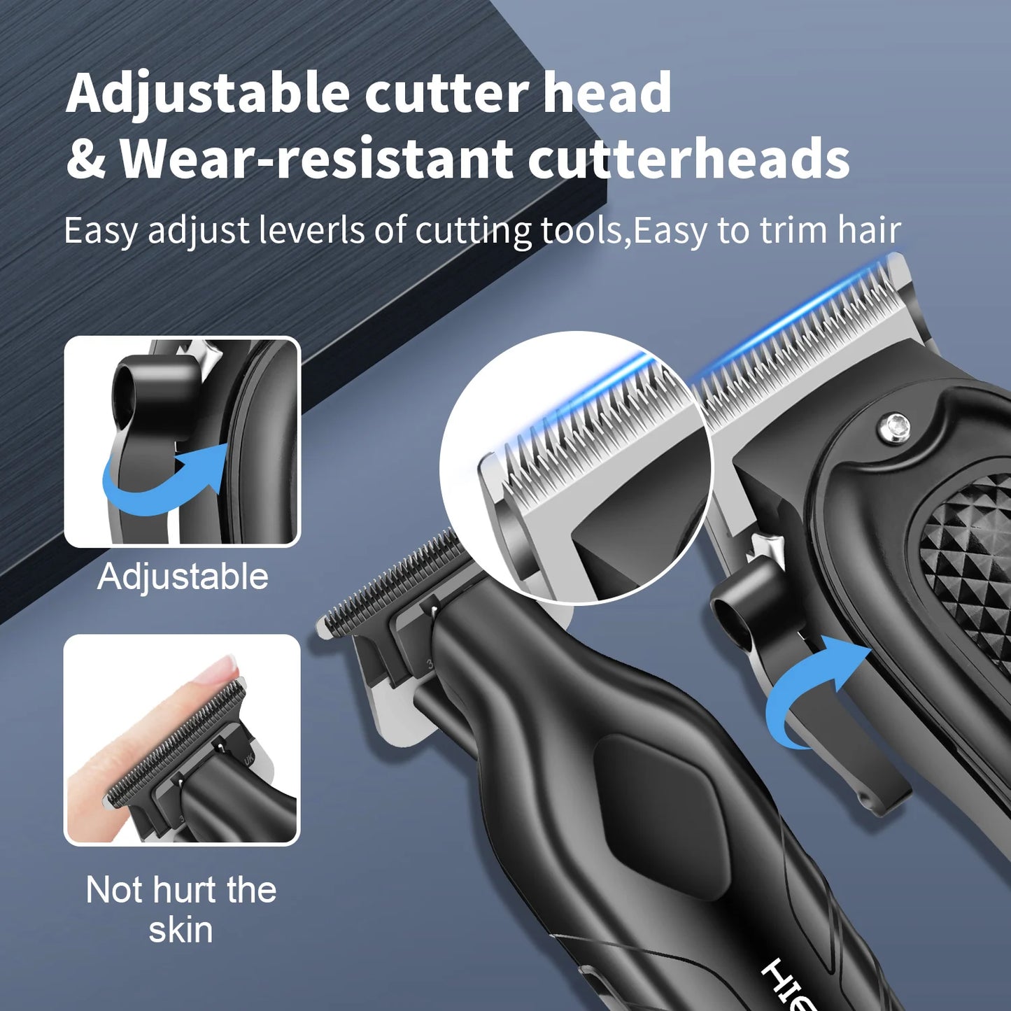 hiena Finish Machine Electric Professional Electric Hair Clippers Beard Clipper Rechargeable Men's Shaver Hair Trimmer Kit
