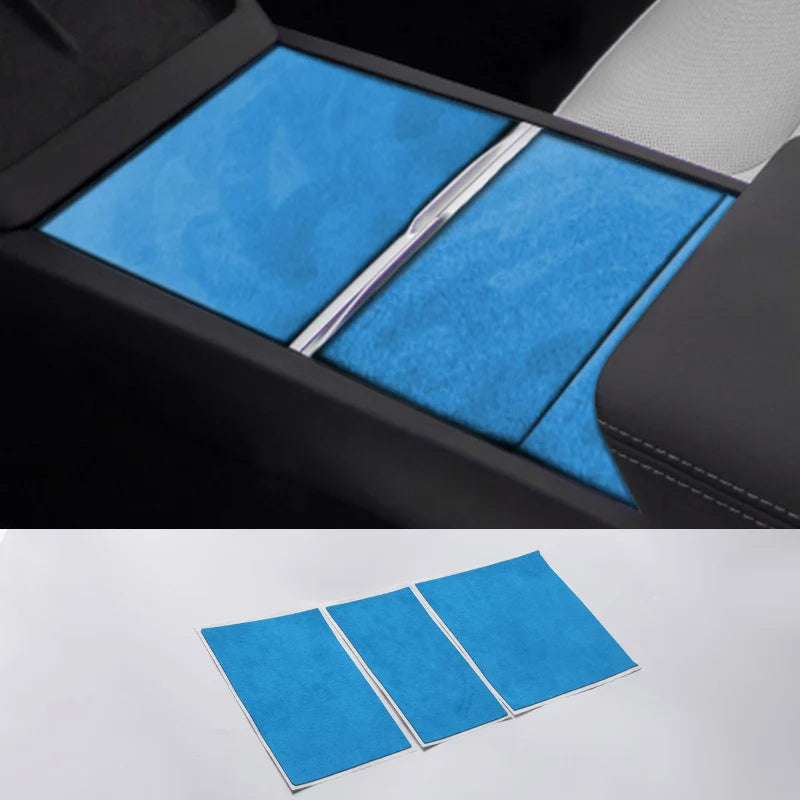 For Tesla Model 3 (2024-) Model Y(2025-) Center Console Panel Trim Sticker Anti Scratch Car Interior Accessory Made of Alcantara