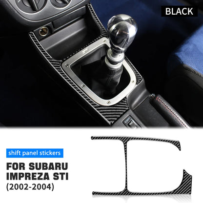 For Subaru Impreza WRX STI 2002-2004 Manual Gear Shift Panel Cover Soft Carbon Fiber Sticker Car Interior Trim Accessories Kit