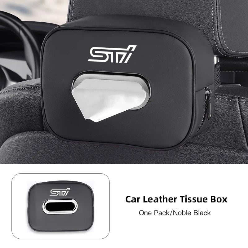 High-capacity Car Interior Tissue Box Kleenex Storage Bag Accessories For Subaru STI Forester Impreza Legacy Outback XV BRZ WRX