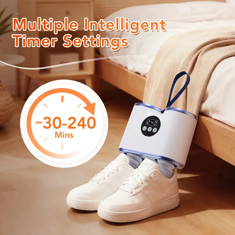 Portable Shoe Dryer with Fan Heater  Intelligent Quick-Drying Ski Boot Dryer with Timer Boot Dryer for Work Boots Sneakers Socks