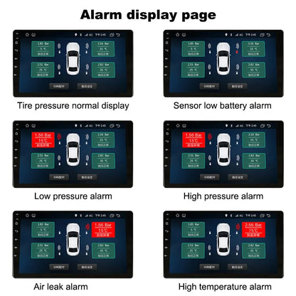 Android Navigation TPMS With 4 Sensors Alarm System USB Android Car TPMS Wireless Transmission Tire Pressure Monitoring System