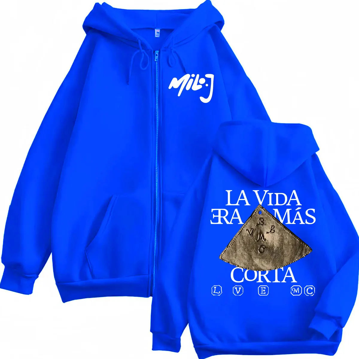 Rapper Milo J La Vida Era Mas Corta Merch Zipper Hoodie Fashion Hip Hop Zip Up Sweatshirt Men's Women's Casual Fleece Pullovers