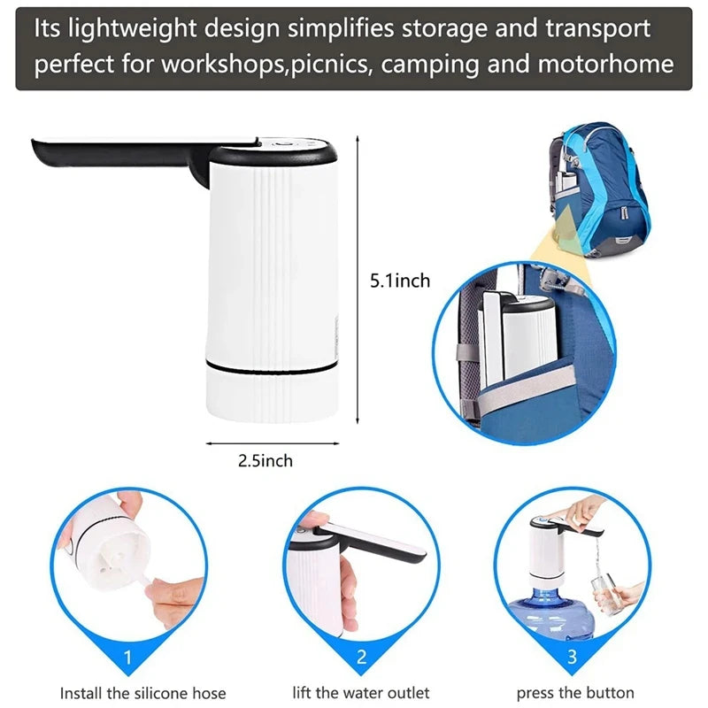 Water Dispenser - Water Cooler Dispenser - Portable Water Bottle Pump For Camping Or Family And Office Easy Install Easy To Use