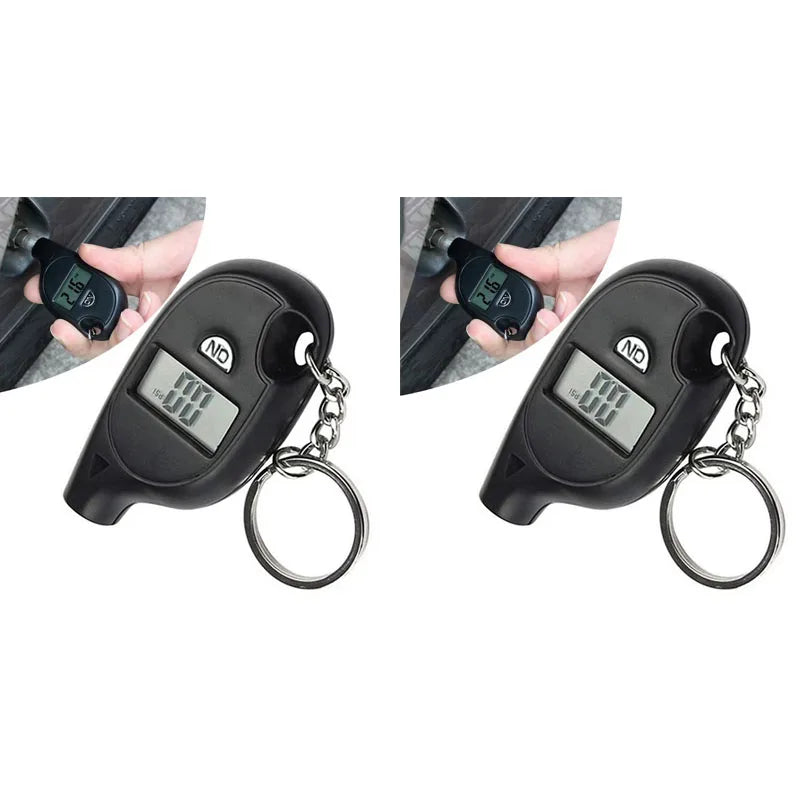 1-4Pcs Keychain Style Tire Gauge Digital Lcd Display Tester Gauge Car Tire Pressure Test Meter Car Motorcycle Tyre Diagnostic