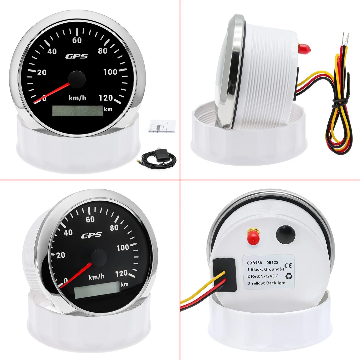 Universal 85MM GPS Speedometer Gauge 7 Color LED Backlight For Motorcycle Marine Boat Truck 60 Kmh 200 Kmh Speed Gauge Meter