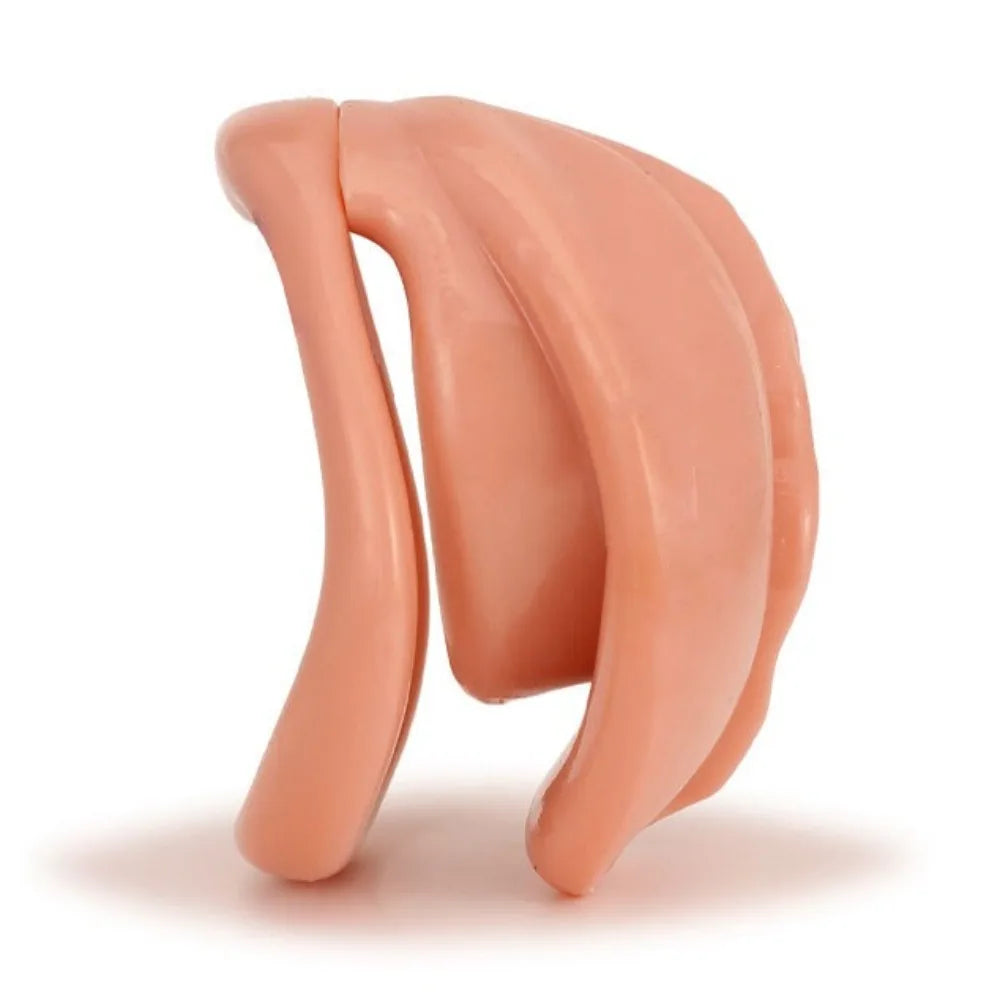 Soft Realistic Pussy Male Chastity Cage Lightweight Penis Bondage Gear Dick Cage with 4 Size Cock Rings CB Sex Toys for Man Gay
