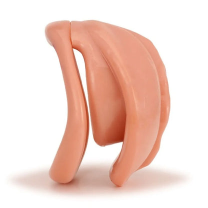 Soft Realistic Pussy Male Chastity Cage Lightweight Penis Bondage Gear Dick Cage with 4 Size Cock Rings CB Sex Toys for Man Gay