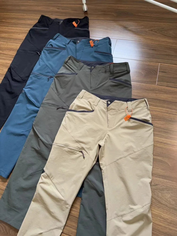 Men's Outdoor Hiking Lightweight Breathable Windproof Waterproof Soft  Cargo Pants Straight Leg Casual Trousers