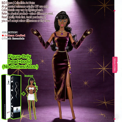 12.6 Inch 1/6 Fashion BJD MJD Supermodel Doll Ball Jointed Posable Collectible Realistic Hair NoClothes