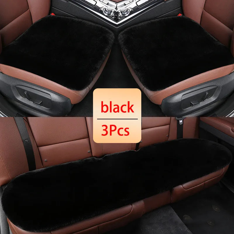 Winter Plush Rabbit Fur Car non-slip Seat Cushion Warmth Thickened Wool One Piece Square Cushion for Main Driver or Co-pilot