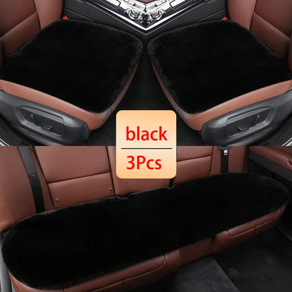 Winter Plush Rabbit Fur Car non-slip Seat Cushion Warmth Thickened Wool One Piece Square Cushion for Main Driver or Co-pilot