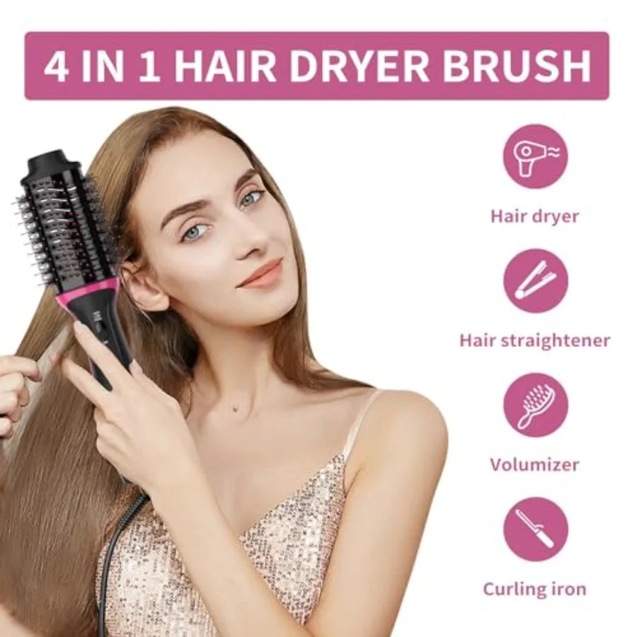 Dual Voltage Hair Dryer Brush for European Travel, 120V - 240V One Step Hair Dryer and Styler Volumizer, Professional Blow Drye