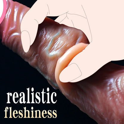 Realistic Dildo Skin Sliding Foreskin for Women Gay Sexmachine Dick Anal Masturbators Strapon Big Penis Dildos Adult Sex Toys 18