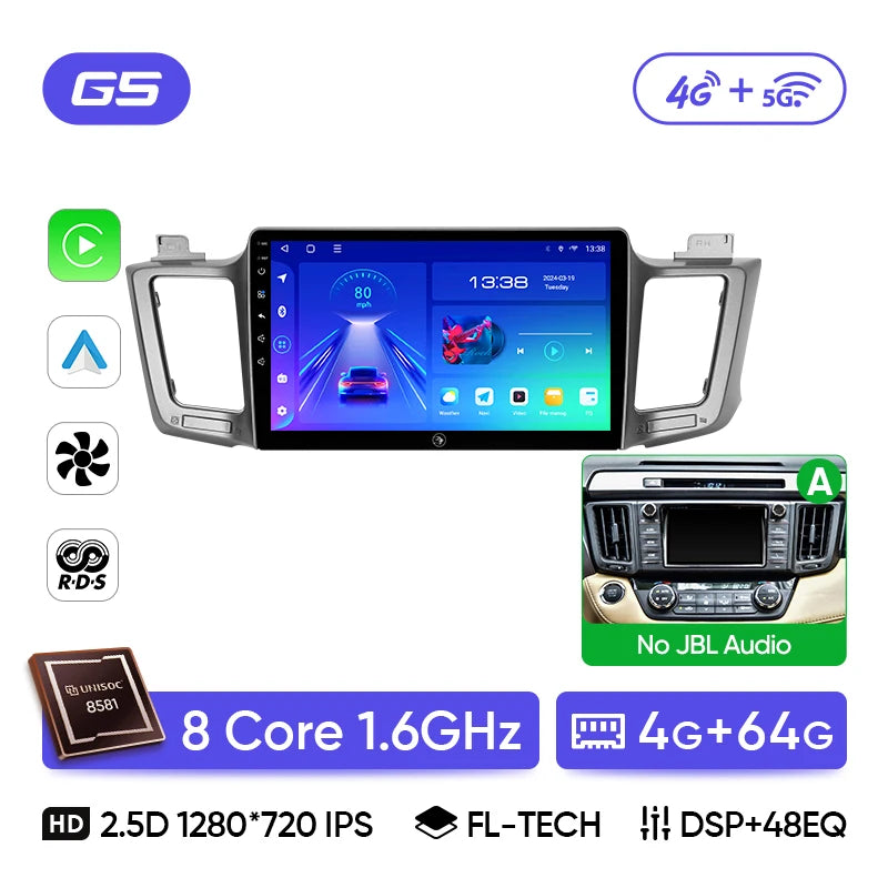 Ainavi Car Radio For Toyota RAV4 2012 2013 2015 2016 2017 2018 2019 XA40 Carplay Android Auto Car Multimedia HDMI DSP 48EQ 2 DIN