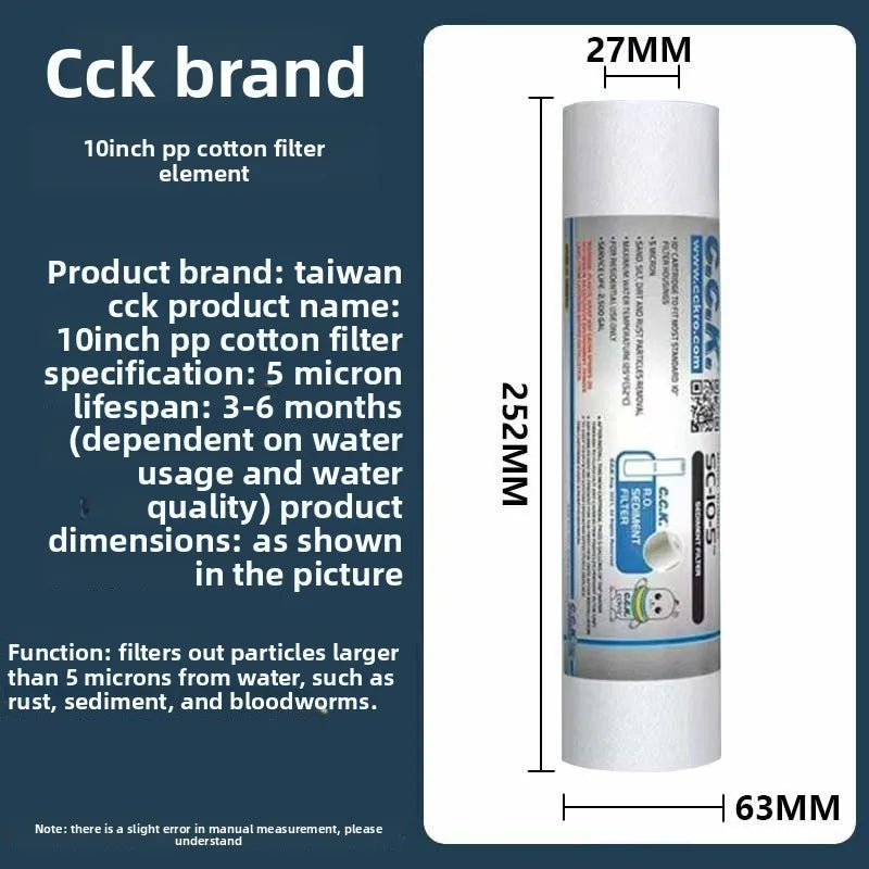 4Pcs 5 Micron 10"x2.5" Sediment Filter Compatible with P5, AP110, WHKF-GD05 & Well Water RO Units