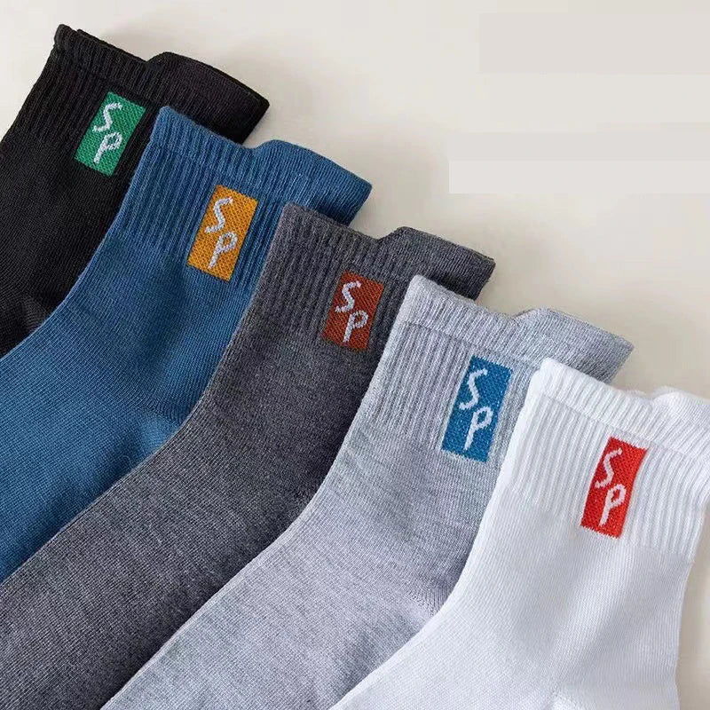 5Pair New Men's Sports Socks Cotton High Quality Casual Business Walk Socks Spring Autumn Fashion For Men Size EU38-45