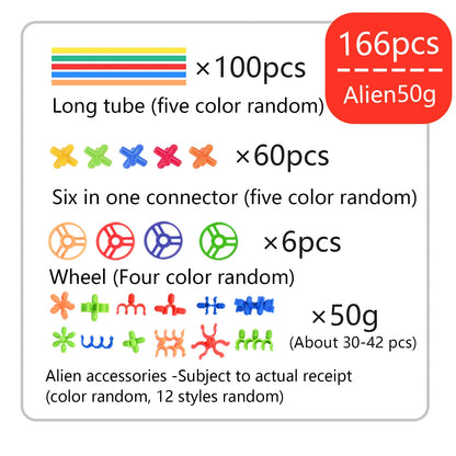 Children'S Versatile Colorful Straw Toys, Kindergarten Smart Sticks, Assembled Houses, Space Construction, Diy Building Blocks