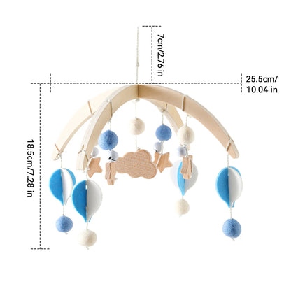Baby Wooden Bed Bell Cartoon Rabbit Mobile Hanging Rattles Toy Hanger Crib Mobile Bed Bell Wood Toy Holder Arm Bracket Kid Gifts