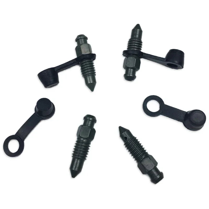 10Pcs 8mm Car Brake Pump Dust Cap Oil Drain Screw Cap Brake Caliper Bleed Nipple Black Screw Dust Caps Cover Rubber Motorcycle