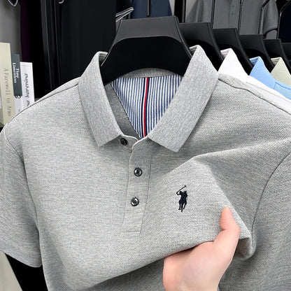 High end brand 100% cotton short sleeve polo shirt men luxur pony embroidery comfort breathable fashion T-shirt summer new top