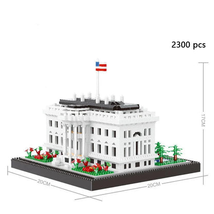 Knew Built Micro Mini Building Block with USB LED Light, White House Toy, Architecture Model, Ideal Decorative Piece Home Office